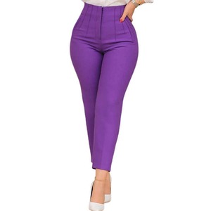 Servicio OEM buena alta calidad Venta caliente verano para damas pantalones de oficina para mujeres cintura alta pierna ancha pantalones casuales al por mayor - Product Image 3