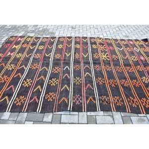 พรมวินเทจขนาด 6.46x10.9 ฟุต พรมตุรกีขนาดใหญ่พิเศษ พรมลายต้นไม้และพืชสีน้ำตาล - Product Image 3
