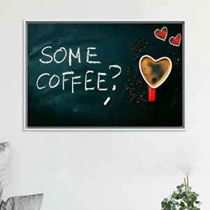 Modern Printed <b>Canvas</b> Artwork: Coffee Art Wall Decor <b>for</b> Him,WHITE <b>FRAMED</b> <b>CANVAS</b> - Product Image 1