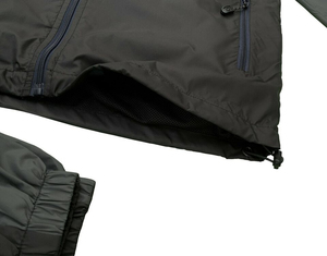 Conjunto de dos piezas para hombre de alta calidad 100% nailon con capucha cuello cremallera bolsillos empalme colores hombres chándal ropa deportiva Etiqueta de cuidado personalizado - Product Image 4