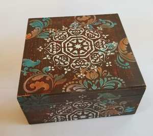 CAPTIVATING DESGIAN NATURAL WOODEN Premium Printed Home Wooden Tabletop Spice Box With Separate Compartments for Spices and " - Product Image 2