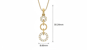 จี้ห้อยแบบวงกลมเก๋ไก๋ ประดับทองคำ 14K และเพชรแท้ ดีไซน์เรียบหรู ดูดี มีระดับ - Product Image 2