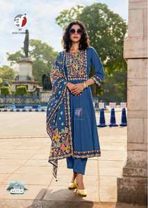 Collection de Salwar Kameez et Dupatta en Coton Premium Fantaisie, Style Traditionnel, Toutes Saisons, pour Tenues de Fête et Mariages (Vente en Gros) - Product Image 3