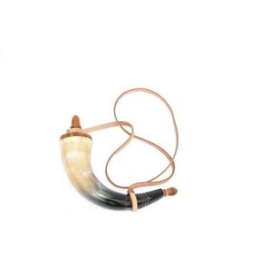 Corne de buffle en poudre, artisanat, corne naturelle, véritable corne pour ceinture en cuir avec embout en laiton et couvercle en bois - Product Image 6