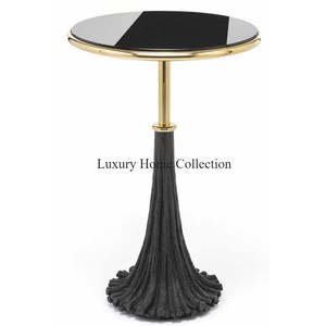 High Graded <b>Gold</b> Plated Unique Designer Top With Black Color Metal Stylish Stands for Coffee and <b>Side</b> <b>Table</b> From Indian Supplier - Product Image 4