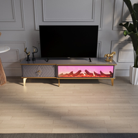 Table basse moderne de luxe avec connexion Bluetooth, panneau en bois, cheminée électronique, mobilier de salon/salle à manger, DOSIN