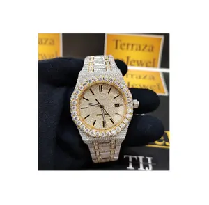 Luxury VVS Moissanite Diamond Iced Out Handmade Studded High Quality Buss Down Automatic Movement Stainless Steel Material watch