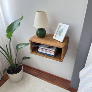 Handmade Eco-Friendly Solid Wood <b>Floating</b> <b>Nightstand</b> Storage Drawer Modern Design Bedroom Furniture for Home Bedroom Living Room - Product Image 1