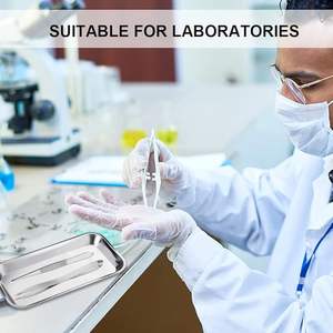 Lot de 3 plateaux médicaux manuels en acier inoxydable, plateaux rectangulaires de laboratoire, petit plateau à instruments, certifié CE, garantie 1 an - Product Image 4