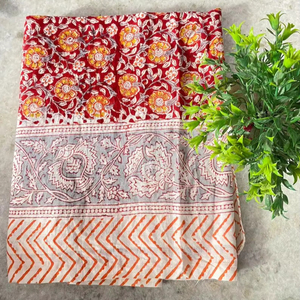 Foulards de cou en coton léger Voile Cotton Indian Handmade Block Print Summer Beach Cover Pareo Women's Sarong - Product Image 1