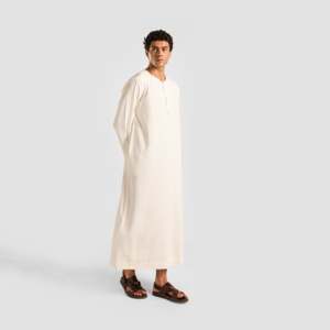 Chemises habillées ThobeX 100 % coton respirantes, blanches, avec technique de teinture unie - Product Image 4