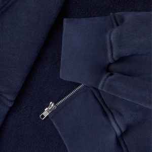 Sweats à capuche zippés bleu marine de haute qualité, brodés, 100% coton, coupe classique, polaire doux, meilleurs designs personnalisés pour l'hiver, fabrication - Product Image 4