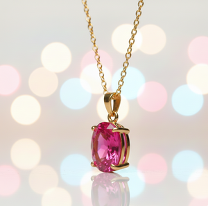 สร้อยคอทับทิมรูปไข่16นิ้ว8 GM | จี้อัญมณีหรูหรา | 925เงินสเตอร์ลิง18K ชุบทอง18K - Product Image 5