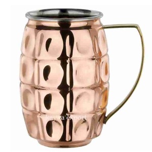 Cilindro de cobre hecho a mano Moscow Mule Mug con cubierta Eco-Friendly Restaurant Use Counter Decor - Product Image 3