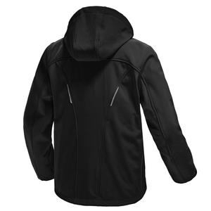 Veste polaire à capuche coupe-vent respirante pour homme, écologique, noire, coupe classique, fermeture éclair, couleur unie, vêtements décontractés pour l'extérieur - Product Image 2