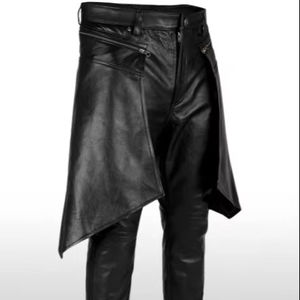 Pantalones de Invierno para Hombre, 100% Cuero Genuino de Alta Calidad, Estilo Casual, Secado Rápido, Transpirables, Resistentes al Viento, Corte Recto, Diseño Liso - Product Image 1