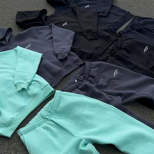 Wholesale Custom Baggy <b>Sweatpants</b> and Hoodies Sets Sweatsuit Fashion <b>Oversized</b> 100% Cotton Plain Blank Cotton Tracksuits - Product Image 2