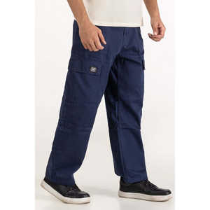 Pantalon cargo coupe ample MN-TRC-SS25-006 en toile formelle, taille mi-haute, coupe droite, léger, avec fermetures éclair colorées décoratives, taille XL - Product Image 4