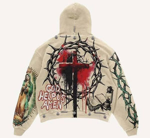 2025 Custom 100% French Terry basics cotton blended All Over Screen Print Unisex <b>Hoodies</b> Vintage <b>Black</b> Oversized <b>Men's</b> <b>Hoodies</b> - Product Image 4