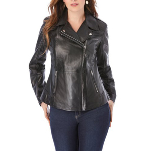 Chaqueta de cuero de manga larga para mujer, buena venta de moda para mujer, chaquetas de cuero genuino Plus, precio al por mayor con logotipo personalizado - Product Image 6