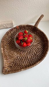 Plateau en rotin de style bohème, tissé à la main, plateau de service en osier naturel, plateau décoratif en rotin pour la décoration de la maison, cadeau du Vietnam - Product Image 4