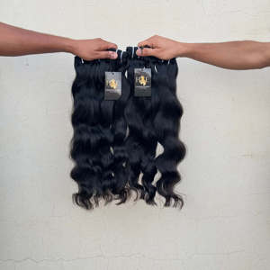 Cheveux indiens bruts non traités, cuticules alignées, lots de cheveux en gros, fournisseurs d'extensions de cheveux humains indiens - Product Image 2