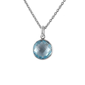 Bijoux tendance Collier pendentif en argent sterling 925 calcédoine aqua pierres précieuses - Product Image 5