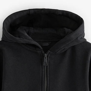 Fermeture éclair pour les acheteurs en gros, couleur unie avec logo personnalisé, coupe décontractée et tendance, manches longues et capuche 2026 - Product Image 2