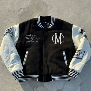 OEM Manufacturer Custom Chenille Embroidery Men College Baseball Bomber <b>Patchwork</b> Letterman Varsity <b>jacket</b> for men - Product Image 1