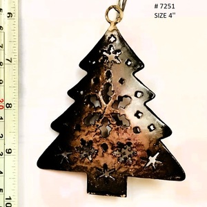 Ornement suspendu double face en forme d'étoile métallique Accessoire décoratif élégant pour l'arbre de Noël de la maison Décoration de Noël - Product Image 4