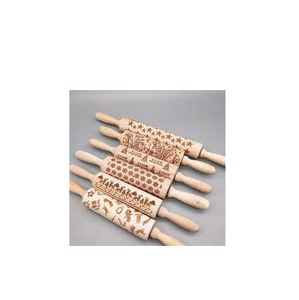 Natural Solid Wooden <b>Rolling</b> <b>Pin</b> Baking Cookies Fondant Cake Engraved Roller <b>Pastry</b> Pizza at Best Price - Product Image 6