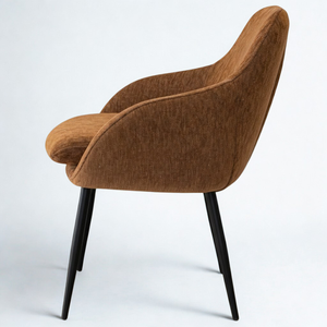 Silla de Comedor Acolchada de Lujo Moderna LOTUS con Reposabrazos, Asiento de Espuma Suave, Patas de Metal Negro, Adecuada para Uso en Restaurantes y Hoteles - Product Image 3