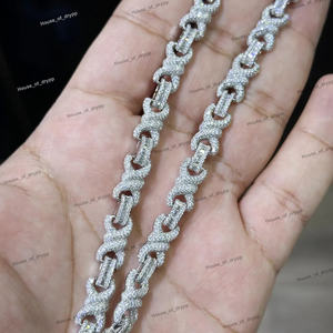 สร้อยคอเพชรที่เชื่อมต่อกันพร้อมทางเดินและช่องการตั้งค่ารอบตัดเพชรโมอิสซาไนท์สร้อยคอสุดหรู - Product Image 2