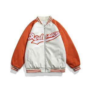 เสื้อแจ็กเก็ตเบสบอลแขนยาวปิดด้านหน้าแบบถักลายคอเสื้อออกแบบโลโก้ได้ตามต้องการ - Product Image 1