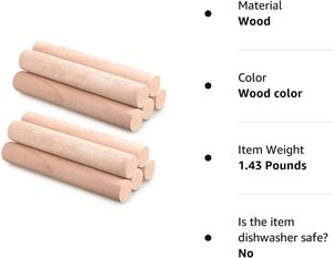 Petit rouleau à pâtisserie en bois, rouleau à pâte à boulettes Mini rouleaux à pâtisserie en bois Outil essentiel d'ustensile de cuisine pour fondant, pâtes - Product Image 6