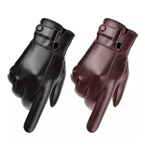 Guantes de Cuero de Invierno con Forro de Piel de Cabra Clásica, Hechos a Medida en Pakistán, para Hombre, con Pantalla Táctil - Product Image 3