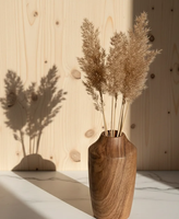 Vase de table en bois éco-responsable au fini naturel, support floral artisanal, diamètre personnalisable, décoratif pour mariage AZ