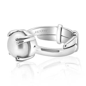 NOVAMART Fine Natural IIGS Certified 4.25 Ratti 12.25 <b>Silver</b> <b>Ring</b> with Moti (Pearl) Astrological Gemstone <b>Adjustable</b> Pearl Whole - Product Image 4