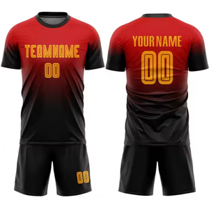 Maillots de football personnalisés par sublimation - Entièrement personnalisés, couleur unie, logo personnalisé, design unisexe, 100% polyester, impression par transfert thermique - Product Image 1