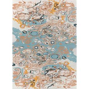 Sthir Ivory Hand Knotted Wool <b>Rug</b> Piwl-7006(Cm-01) <b>Fluffy</b> Abstract Carpet for Home for Bedroom Hallway Handmade Technique <b>Rug</b> - Product Image 1
