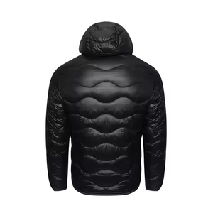 Venta al por mayor OEM al aire libre hombres Abrigo con capucha recortada chaqueta acolchada con logotipo personalizado burbuja chaqueta acolchada para los hombres de invierno de talla grande - Product Image 5