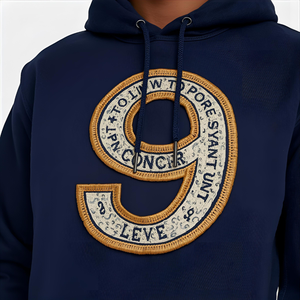 Sudadera con Capucha Estilo Urbano, Tejido Grueso, con Estampado Gráfico de Números Únicos y Opciones de Diseño Personalizado OEM/ODM - Product Image 6