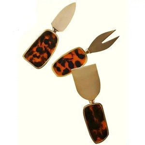 Ensemble de serveur de fromage en métal en acier inoxydable de haute qualité avec poignée en bois Designer outils de fromage épandeur trancheuse pour cuisine fête - Product Image 6