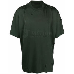 Algodón hecho Slim Fit manga corta hombres camisetas para la venta precio bajo 100% algodón desgastado suelta ajuste impreso camiseta para hombres - Product Image 6