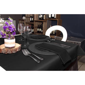 Nappe en tissu satiné bleu 100x100cm 100% polyester B2B - Product Image 1