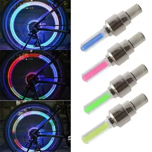 Cheap Outdoor Waterproof Colorful Flashing LED Bike Cycle Bicycle Wheel Tyre Tire Valve Nozzle Cap Light For Lamp Night Riding