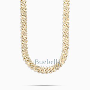 Hip Hop estilo 12mm 2 filas VVS Moissanite S925 plata esterlina punta cubana enlace Collar para hombres preciado Moissanite joyería" - Product Image 4