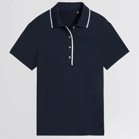 Polo en coton tricoté 100% pour femmes, vente de polos personnalisés avec impression et logo sur mesure pour femmes