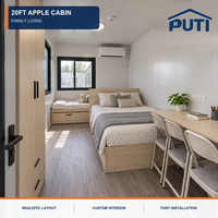 Villa Apple Pod da 40 piedi con finestre a tutta altezza, casa modulare prefabbricata per hotel e rifugi sulle rive del fiume