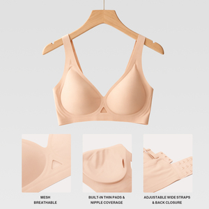 Waistdear <span class=keywords><strong>Sujetador</strong></span> Transpirable para Mujer, Sin Costuras, con Soporte Profundo, Paneles Laterales Anchos, Copas Semifijas, Tallas Grandes, Sin Aros - Product Image 3